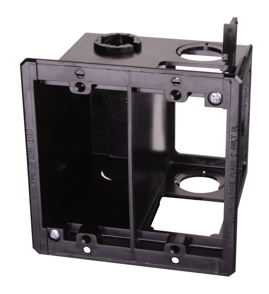 Arlington LVDR2 2-Gang Combo Electrical/Low-Voltage Box, Black, 1